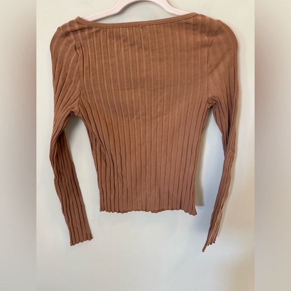 Free People Tan Ribbed Button-Up Cardigan - Picture 7 of 7